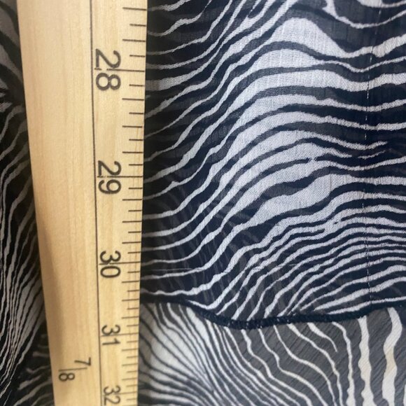 Maggie Barnes Top 2X  Womens Black White Zebra Print Sheer Kimono Cardigan Jacke - Picture 11 of 14